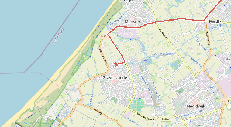Kaart van de omgeving van de melding