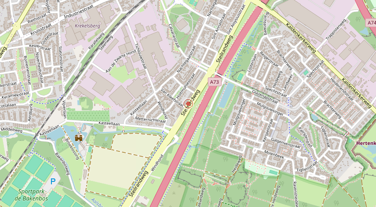 Kaart van de omgeving van de melding