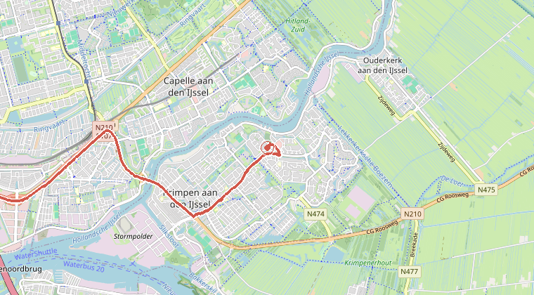 Kaart van de omgeving van de melding