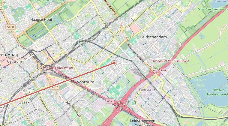Kaart van de omgeving van de melding