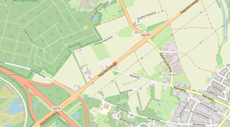 Kaart van de omgeving van de melding