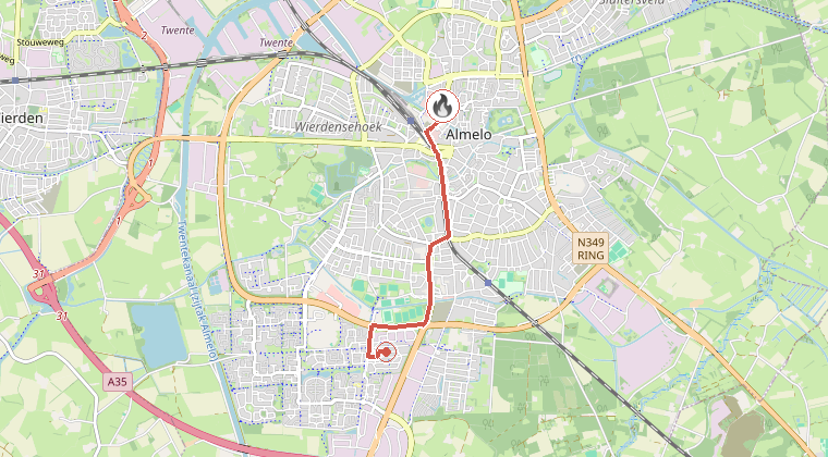Kaart van de omgeving van de melding