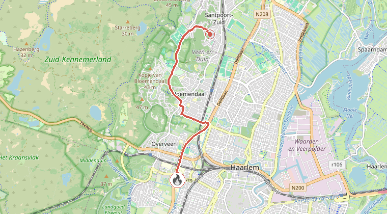 Kaart van de omgeving van de melding