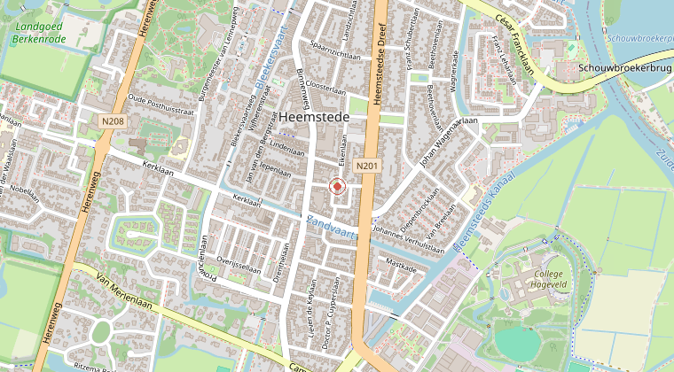 Kaart van de omgeving van de melding