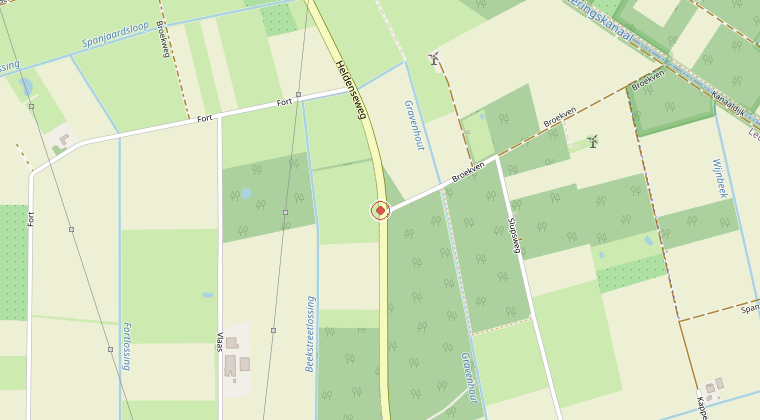Kaart van de omgeving van de melding