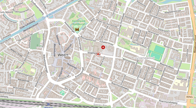 Kaart van de omgeving van de melding