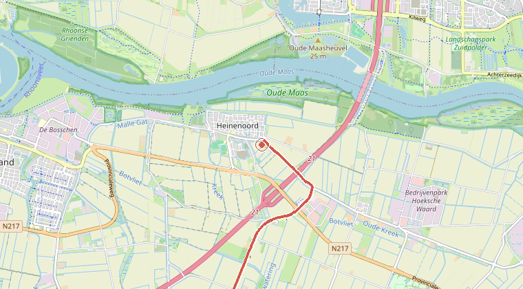 Kaart van de omgeving van de melding