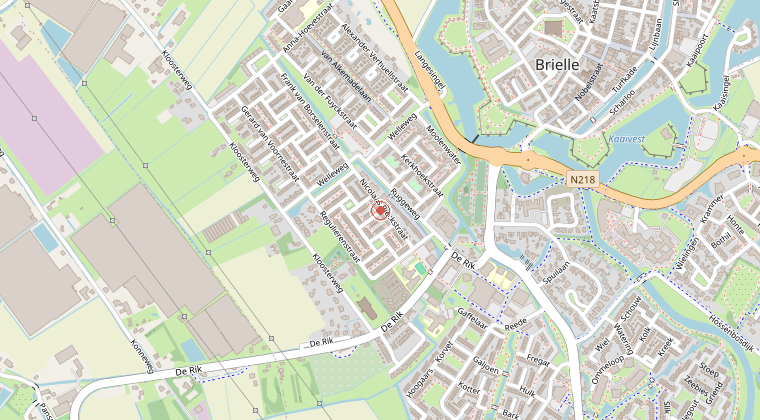 Kaart van de omgeving van de melding