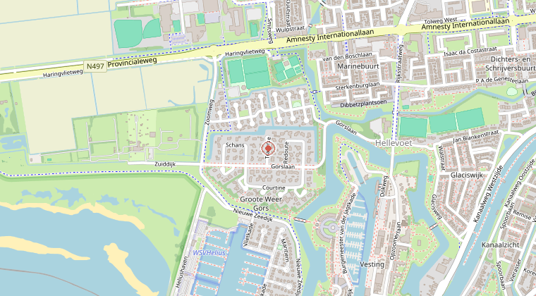 Kaart van de omgeving van de melding