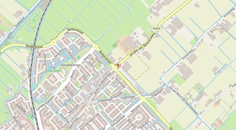 Kaart van de omgeving van de melding