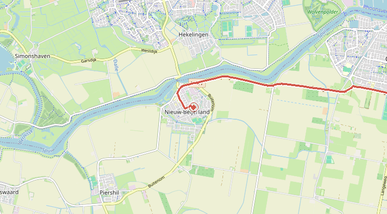 Kaart van de omgeving van de melding