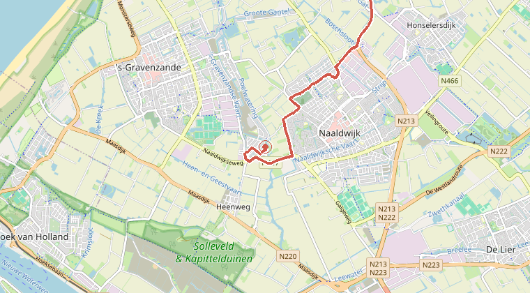 Kaart van de omgeving van de melding
