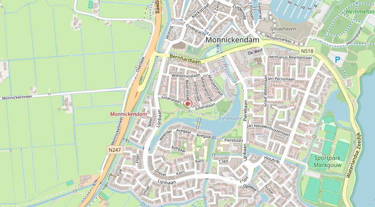 Kaart van de omgeving van de melding
