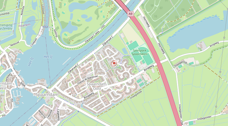 Kaart van de omgeving van de melding
