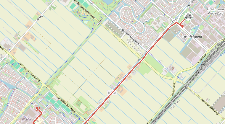 Kaart van de omgeving van de melding