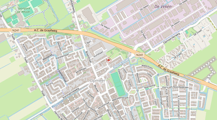Kaart van de omgeving van de melding
