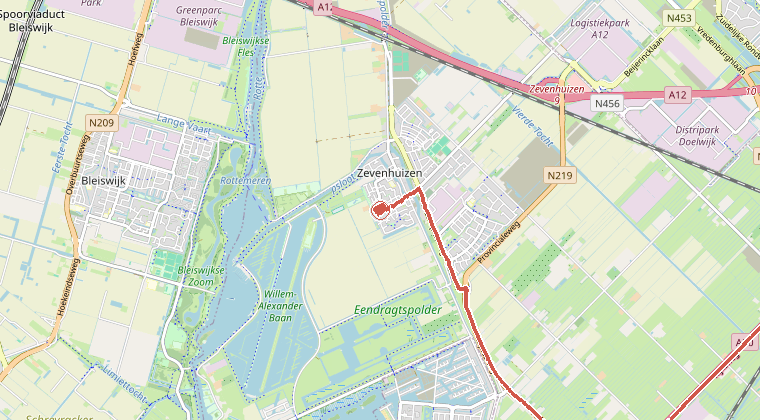 Kaart van de omgeving van de melding