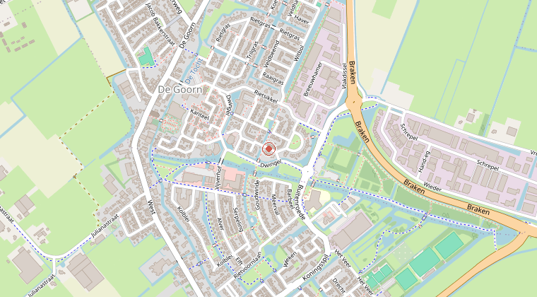 Kaart van de omgeving van de melding
