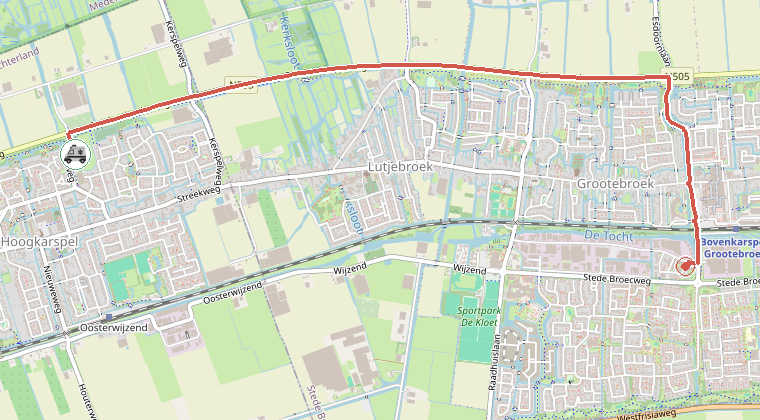 Kaart van de omgeving van de melding