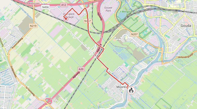 Kaart van de omgeving van de melding