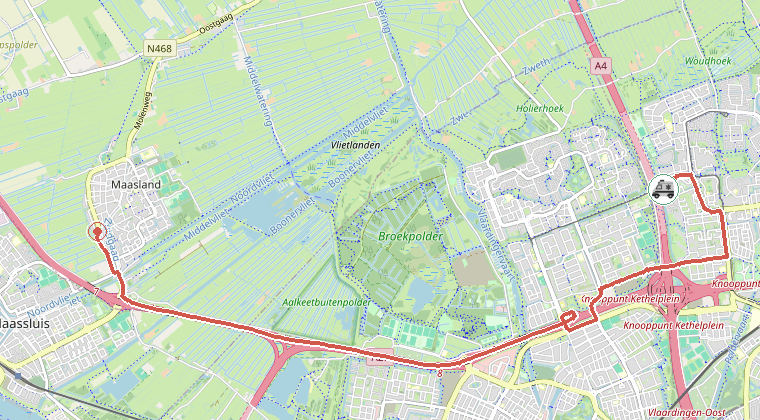 Kaart van de omgeving van de melding
