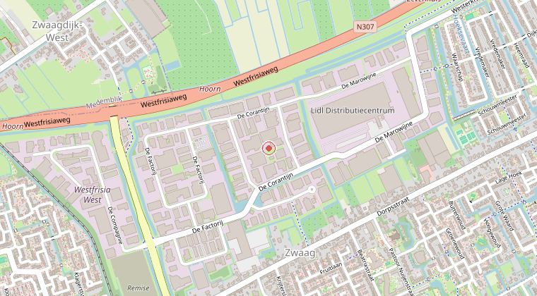Kaart van de omgeving van de melding