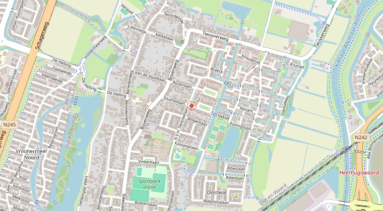 Kaart van de omgeving van de melding