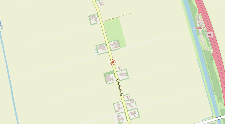 Kaart van de omgeving van de melding