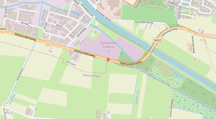 Kaart van de omgeving van de melding
