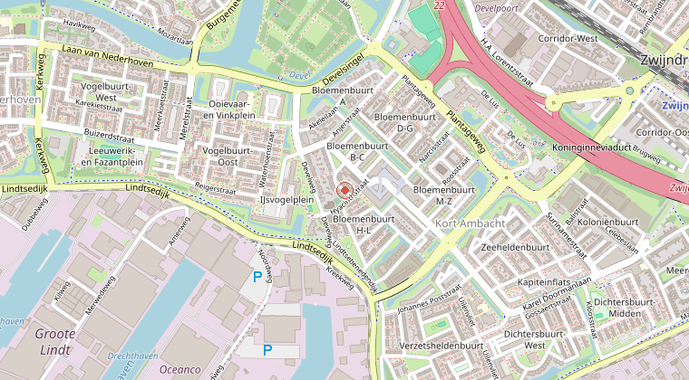 Kaart van de omgeving van de melding