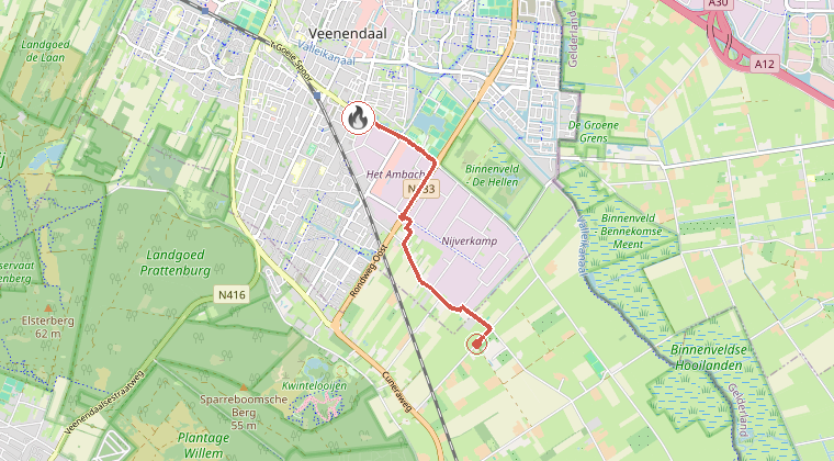 Kaart van de omgeving van de melding
