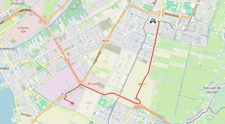 Kaart van de omgeving van de melding