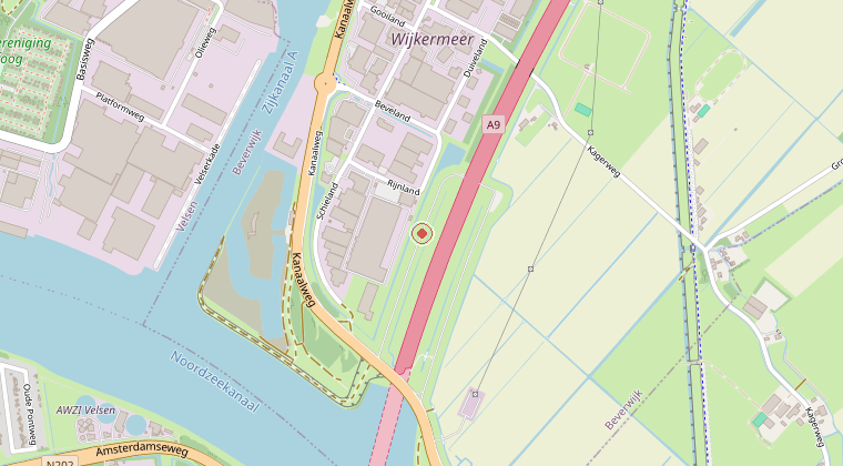 Kaart van de omgeving van de melding