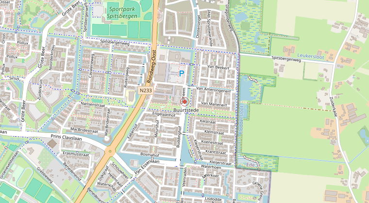 Kaart van de omgeving van de melding
