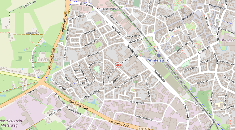 Kaart van de omgeving van de melding