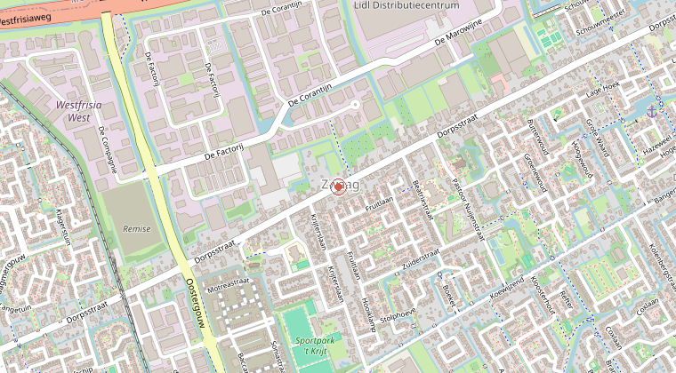 Kaart van de omgeving van de melding
