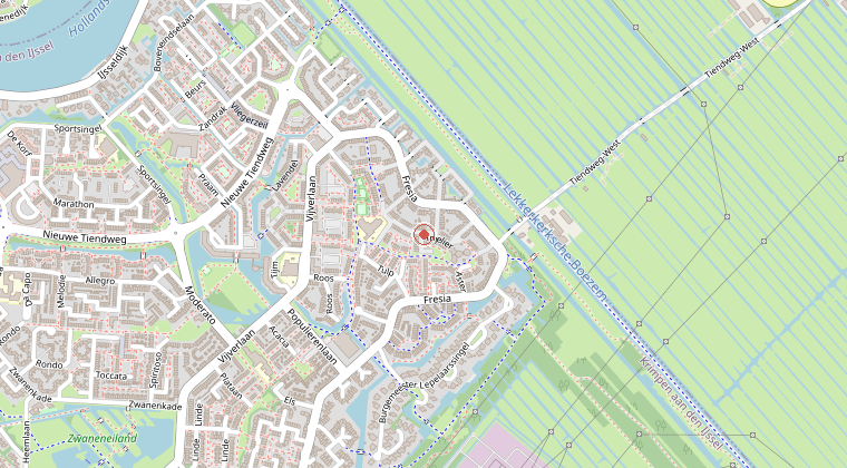 Kaart van de omgeving van de melding