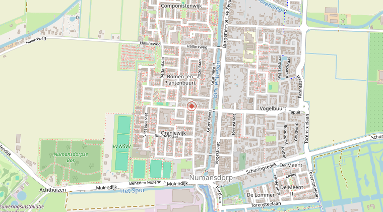 Kaart van de omgeving van de melding