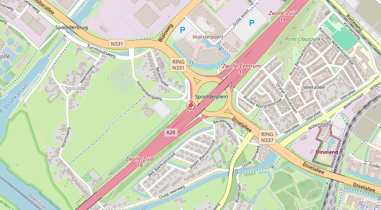 Kaart van de omgeving van de melding