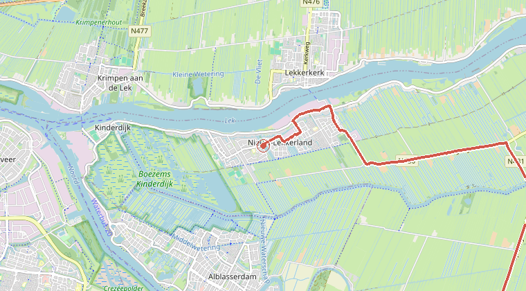 Kaart van de omgeving van de melding