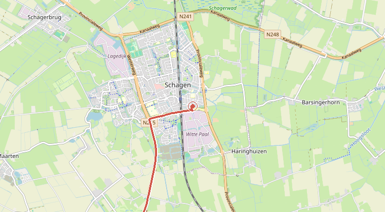 Kaart van de omgeving van de melding