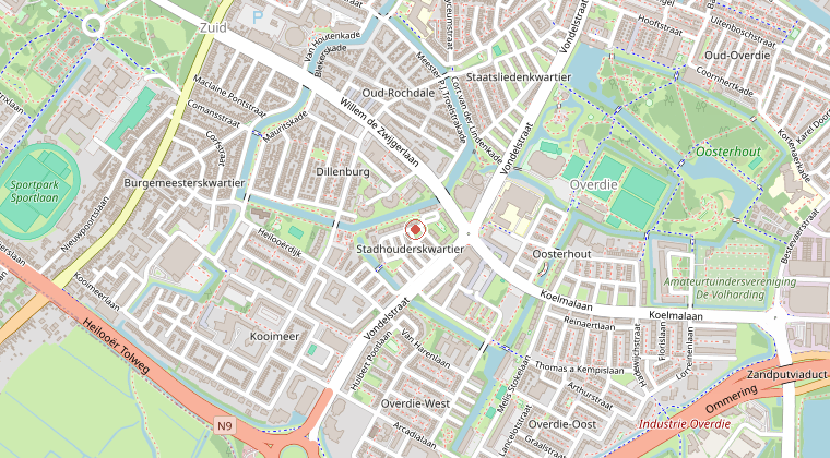 Kaart van de omgeving van de melding
