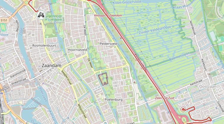 Kaart van de omgeving van de melding