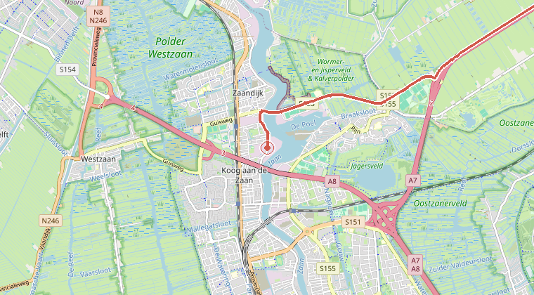 Kaart van de omgeving van de melding