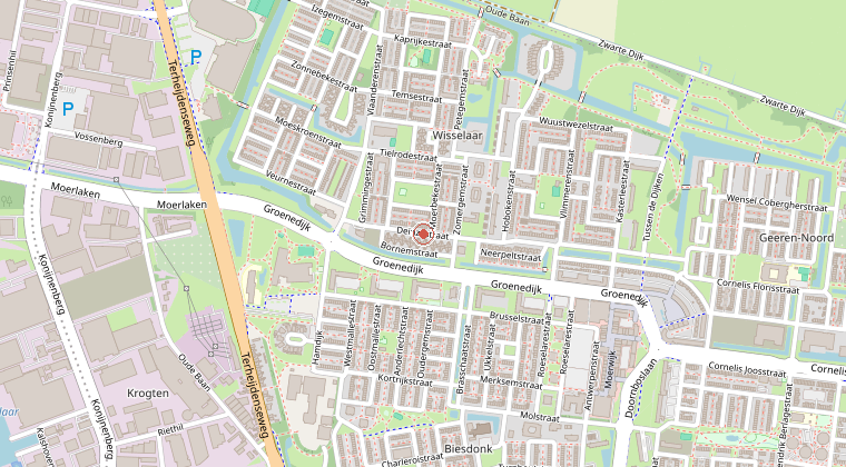 Kaart van de omgeving van de melding