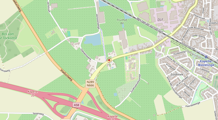 Kaart van de omgeving van de melding