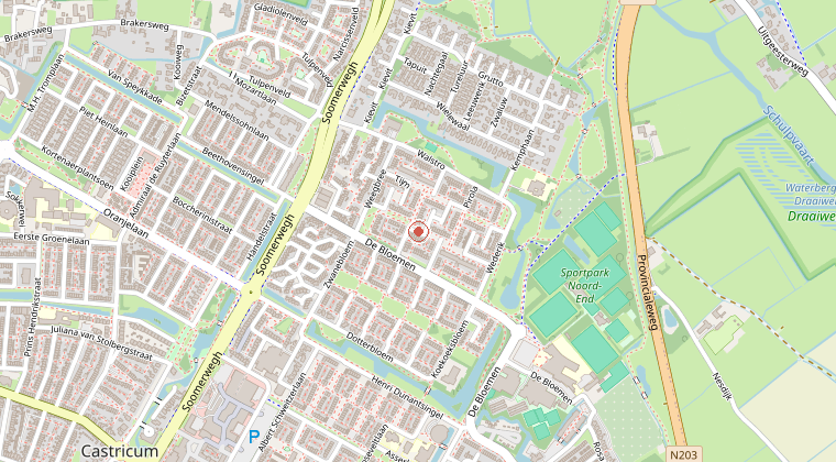 Kaart van de omgeving van de melding