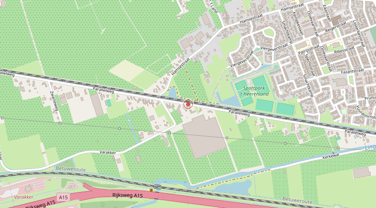Kaart van de omgeving van de melding