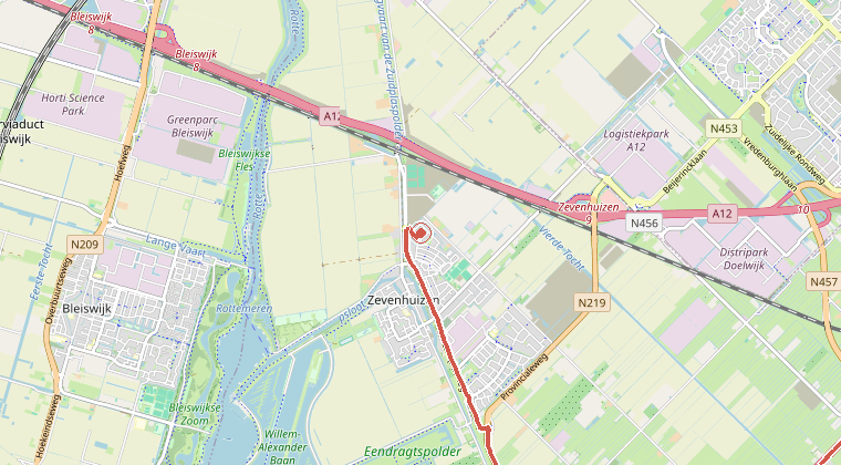 Kaart van de omgeving van de melding