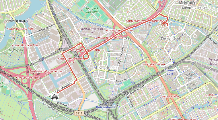 Kaart van de omgeving van de melding